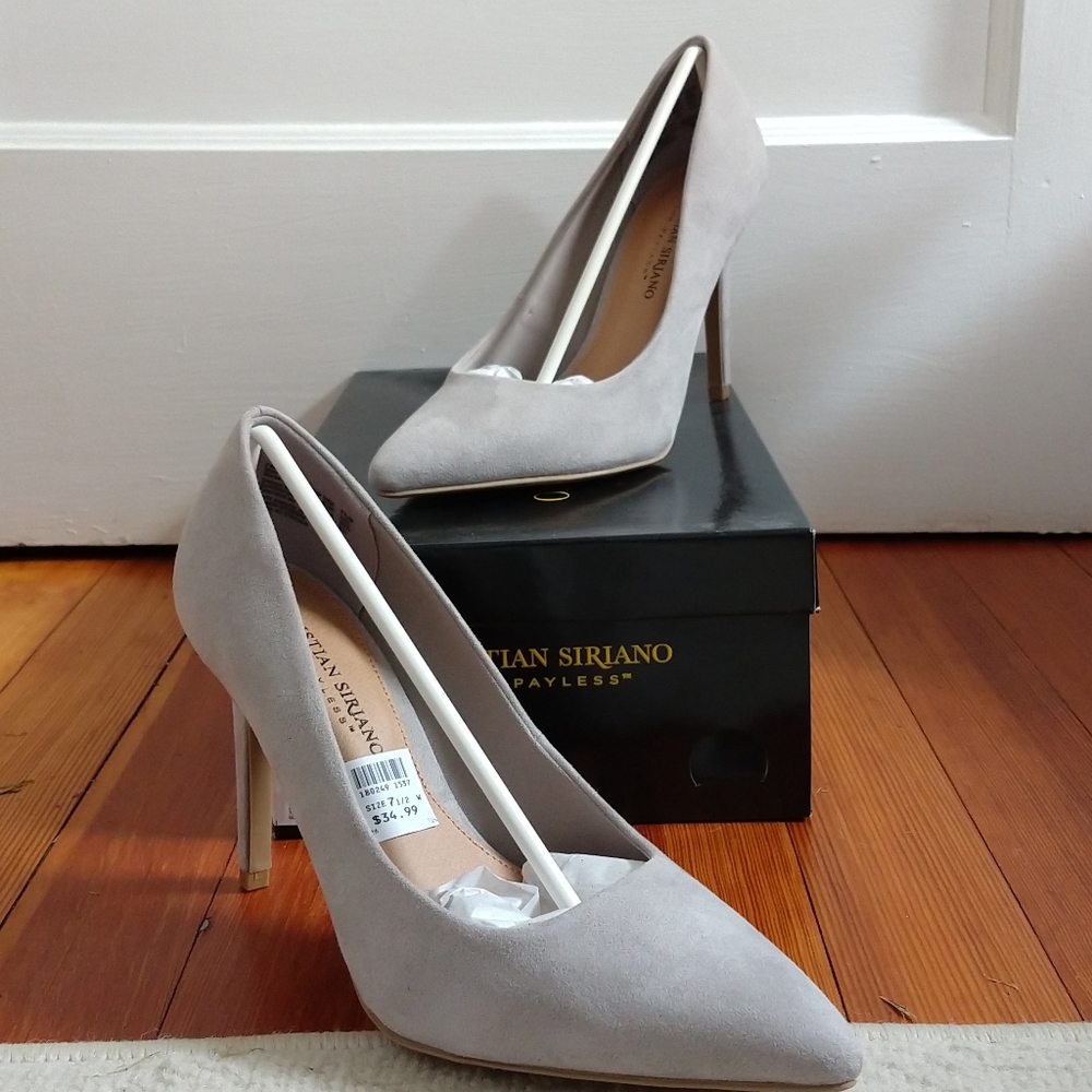 NEW w/box! Christian Siriano for Payless Habit heels in Grey Sz 7.5W